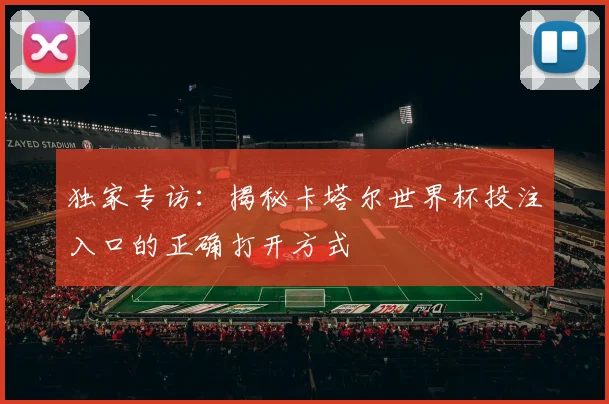 独家专访：揭秘卡塔尔世界杯投注入口的正确打开方式